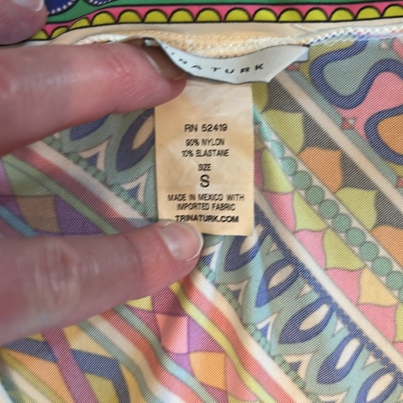 Trina Turk Peruvian, striped kimono swimsuit, cover-up dress size S - Picture 6 of 8